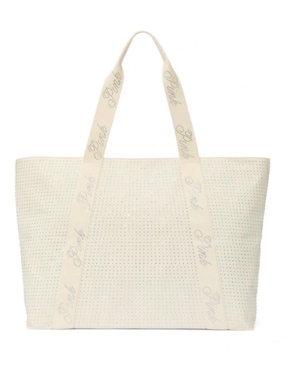 NWT PINK Victoria's Secret Cream Bling Tote Bag